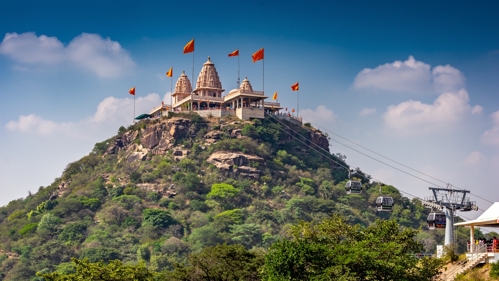 Gabbar Hill temple and ropeway